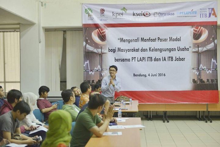 IA ITB Jabar, bekerjasama dengan IDX dan PT LAPI ITB, menyelenggarakan kegiatan pengenalan pasar modal