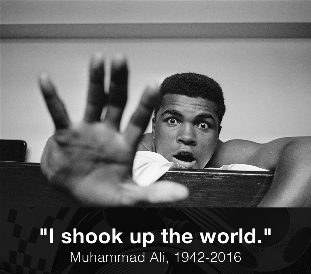 DrLeahTotton's tweet photo. "I shook up the world"....He certainly did. What a man, what a life. #RIPMuhammadAli  #TheGreatestOfAllTime #RIPAli https://t.co/PXZjvbNlMl