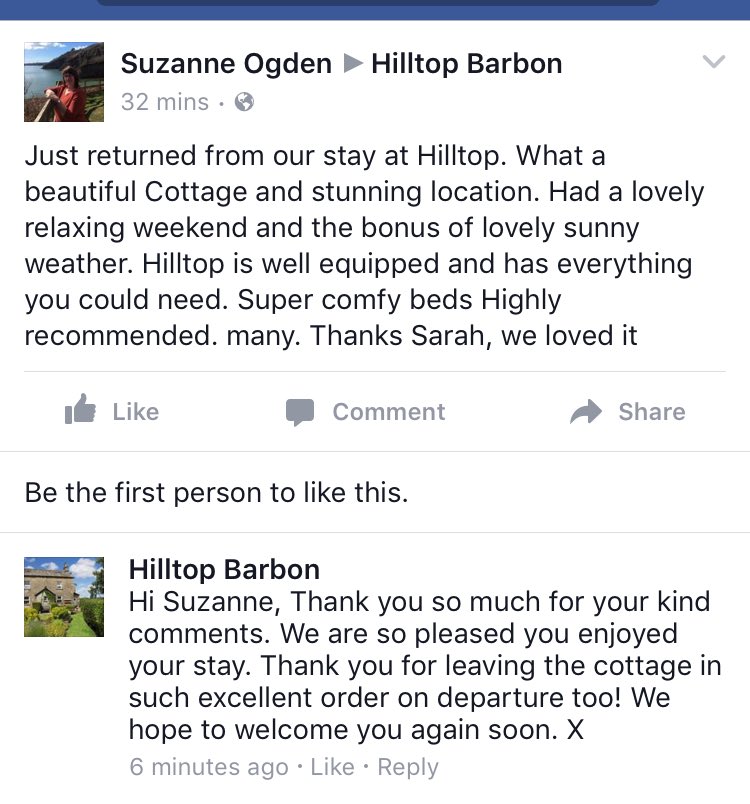 We are glowing with pride! #hilltop #holidaycottage #kirkbylonsdale