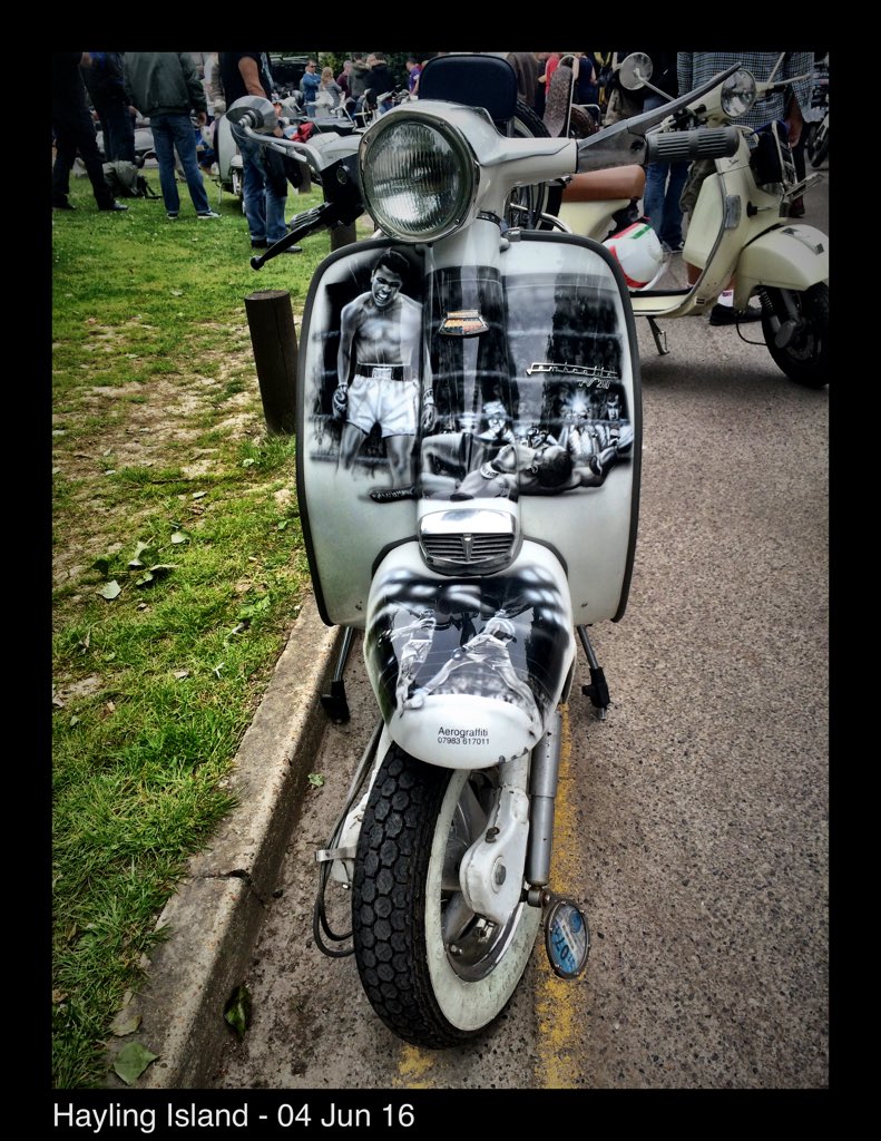 Poignant. At Hayling Island Scooter Rally #MohamedAli #HaylingIsland #Scooter #Vespa #Lambretta