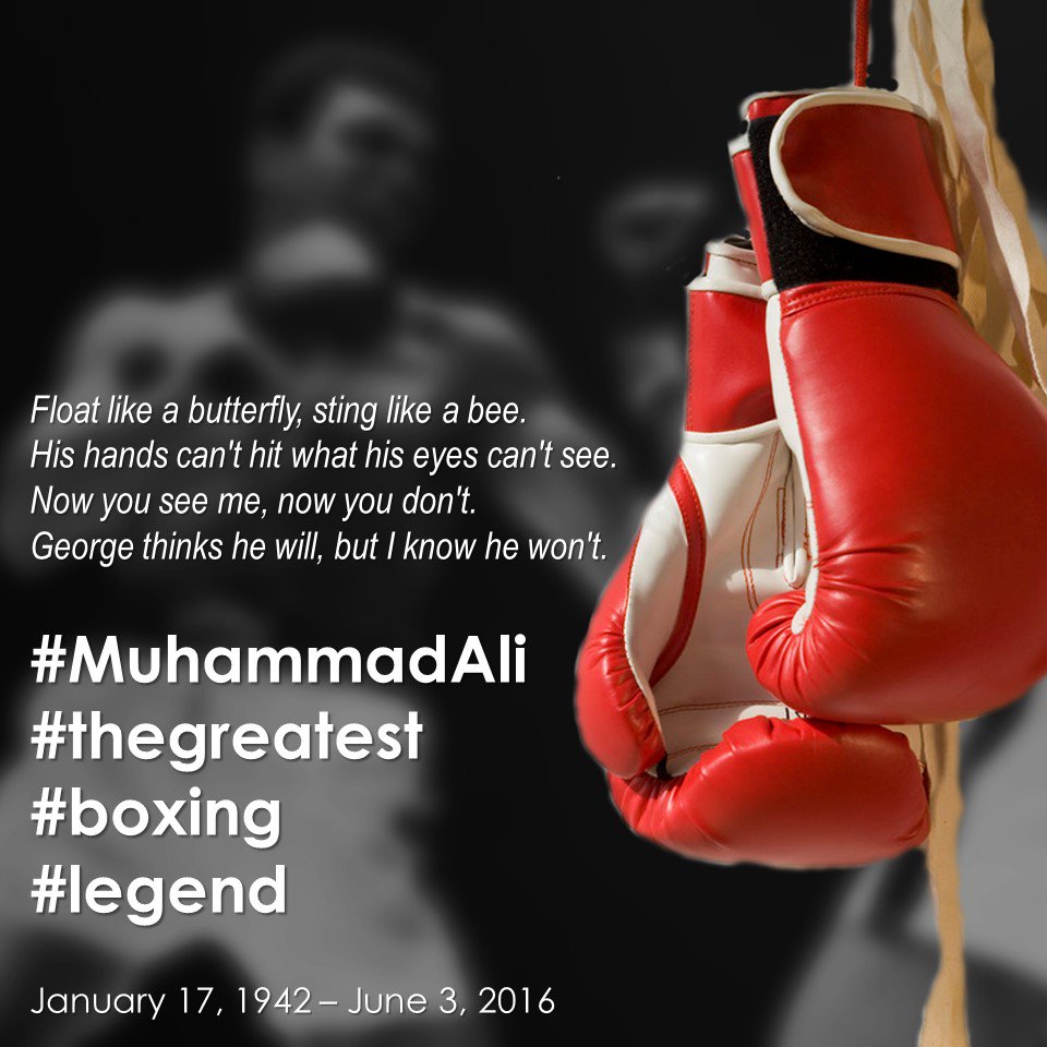 RaffyPekson's tweet photo. #RIP #MuhammadAli #thegreatest #boxing #legend #floatlikeabutterfly #stinglikeabee #tribute #pekson https://t.co/p1LZJNYO3C