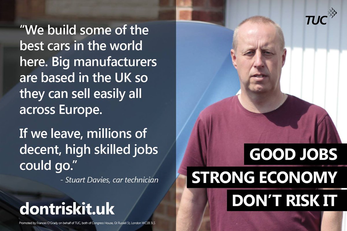 The_TUC's tweet photo. Leaving #EU would hit our manufacturing industry hard, and risk the very jobs we need for UK's economy to succeed https://t.co/CNkaZTSHEh