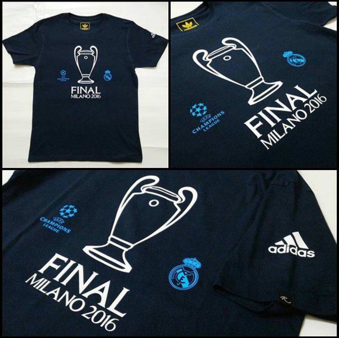Kaos Real Madrid Final Milano 2016 Navy | Size SMLXL | Order: BBM 28F54197 | WA: 085760006666 | LINE: KICKERSTORE
