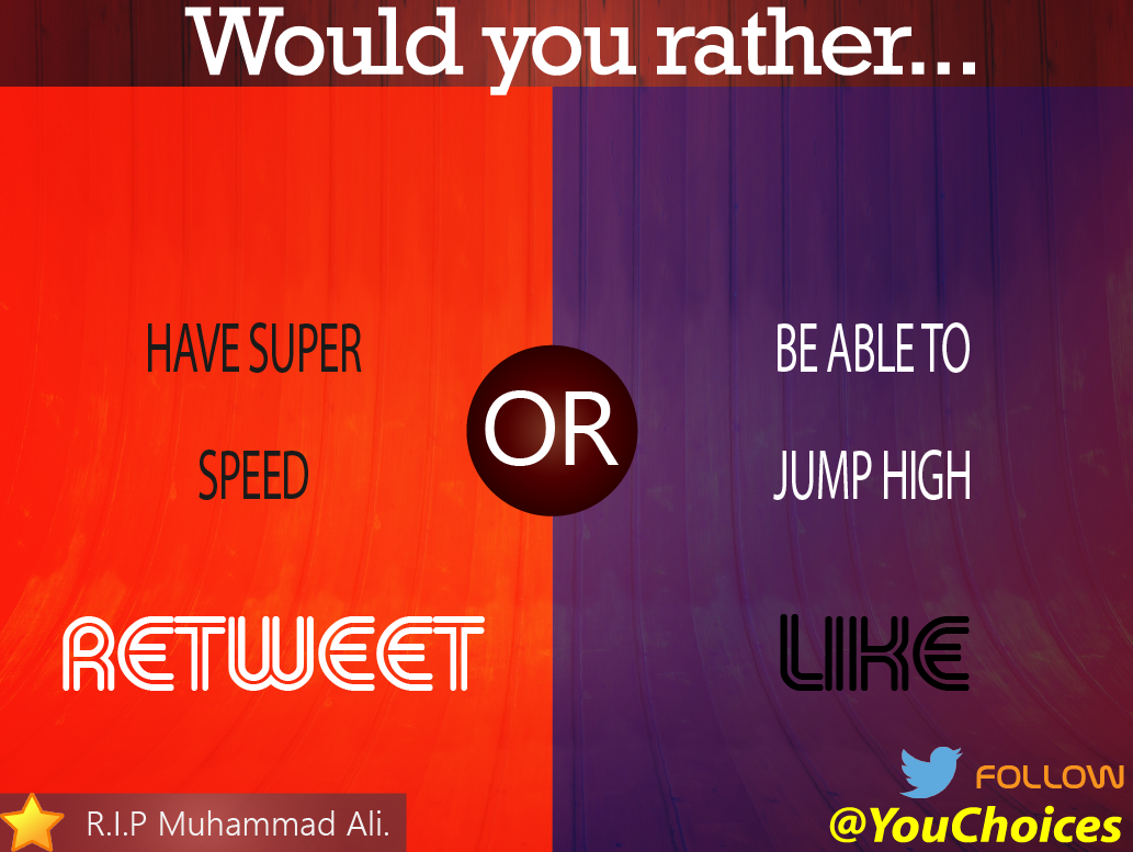 YouChoices's tweet image. Speed or jump?