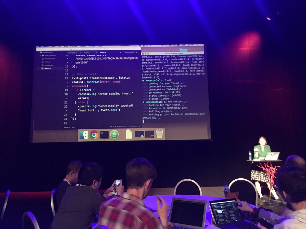 Kfroelund's tweet photo. @tesselproject tweeting important book state from #nodeconfoslo https://t.co/orD0k6enrT