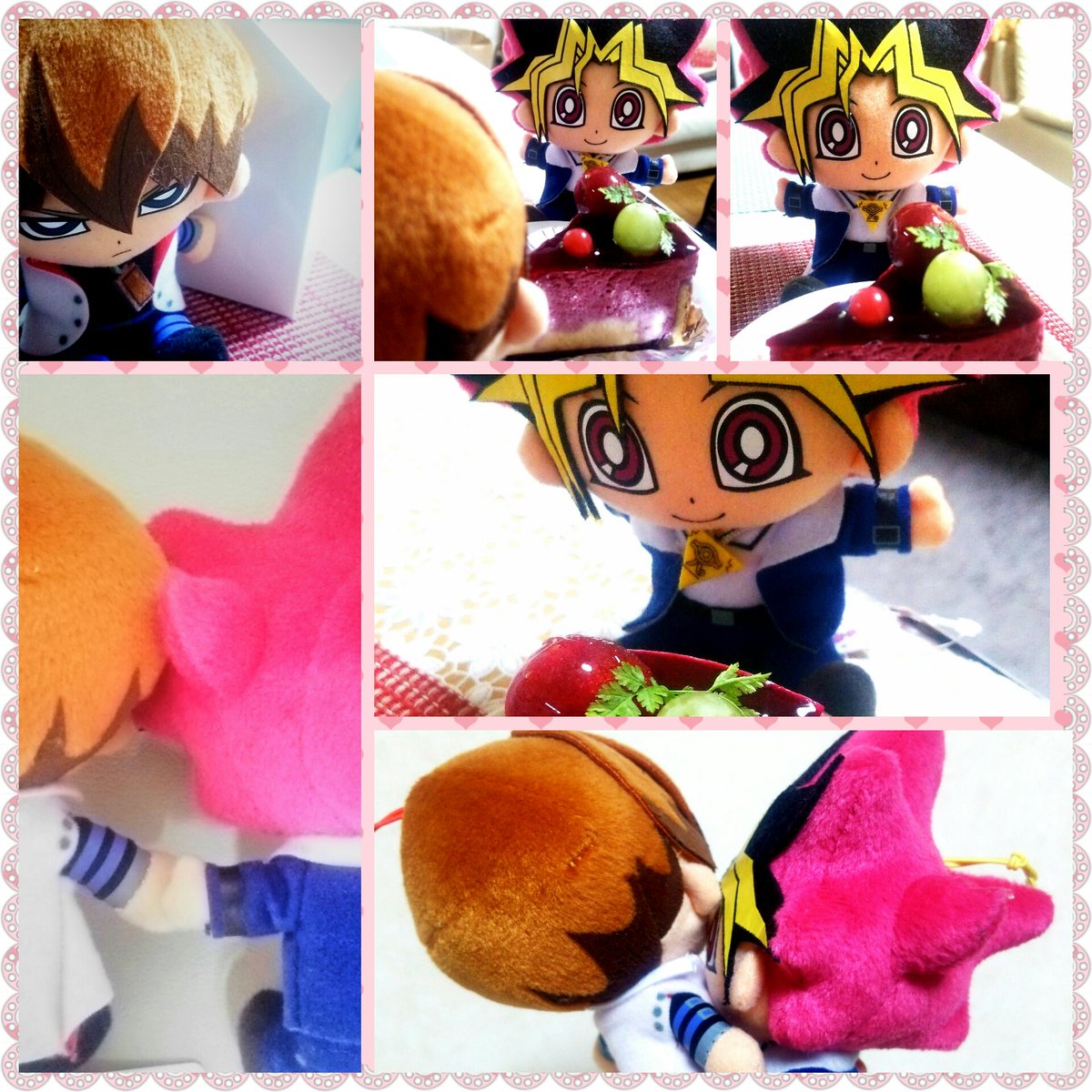 神名 蒼神 好きなモノはみんなボーテ 遊戯誕生日おめでとう うちのぬいぐるみ海表ちゃんがいちゃいちゃしてたよ ぬい馬くんがぬい戯にケーキを買ってきてくれたようです O 海表 武藤遊戯生誕祭16