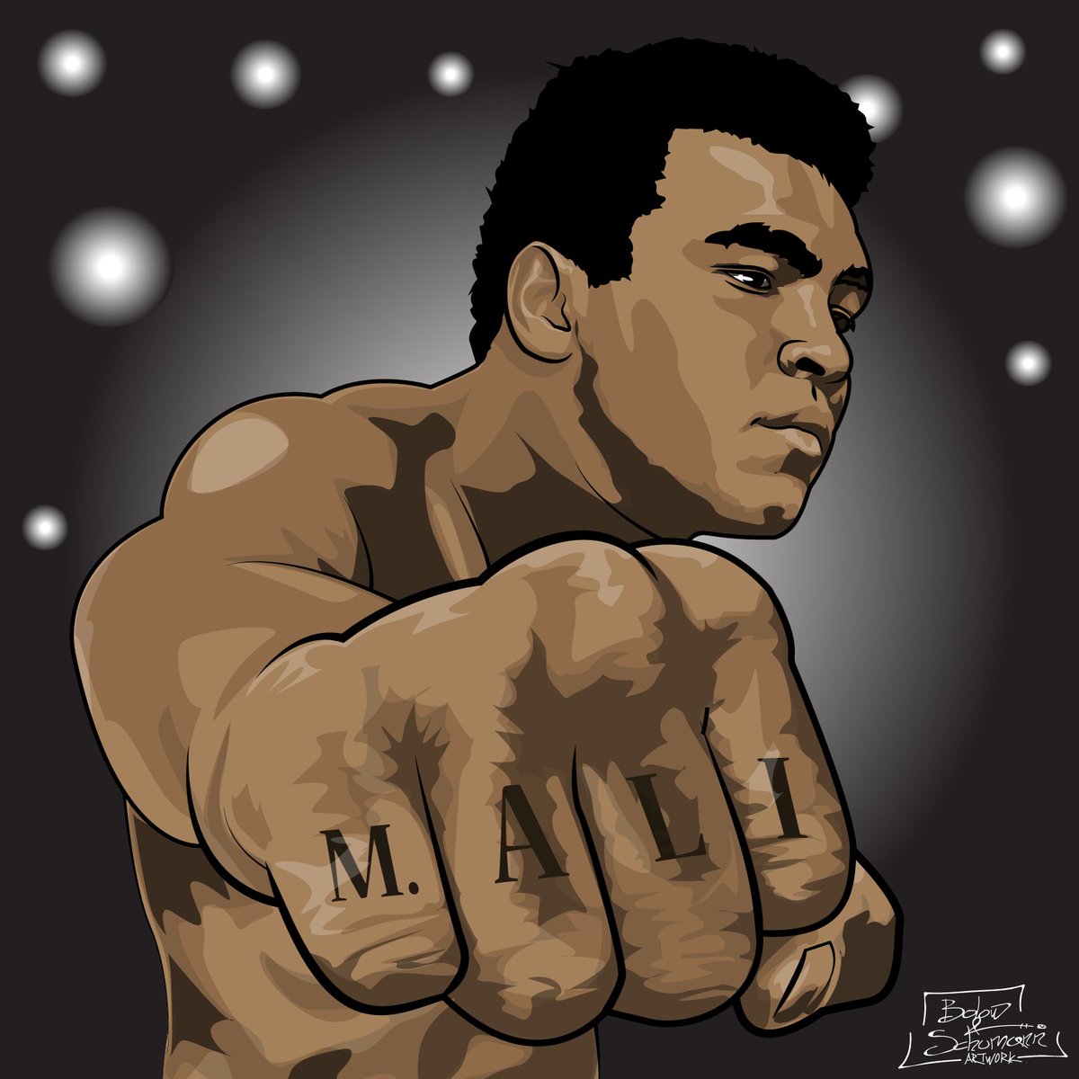 BolowArtwork's tweet photo. R.I.P. to the champion of champions, @MuhammadAli. This is our tribute to you.
/@BolowArtwork https://t.co/RL9gEoA8MQ
