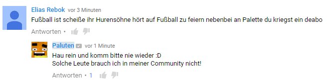 Paluten's tweet image. Einer der ersten Kommentare unter meinem heutigen Fifa Video...