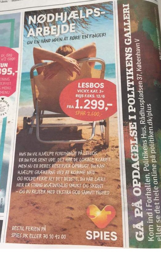 En annonce i Politiken siger mere end 1000 ord. Man tror, det er løgn.