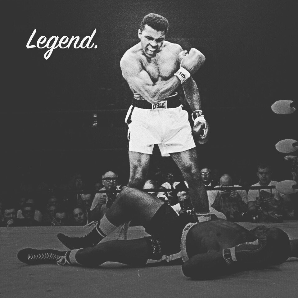 Autocollant Mural Mohammad Ali "Float Like A Butterfly" - Décor Sportif Moderne Noir