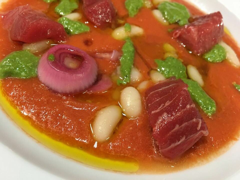 Zuppetta italiana fredda con tonno fresco il mio piatto al <a href="/Girotonno/">Girotonno</a> 2016 #andyluotto #zuppa #ricette