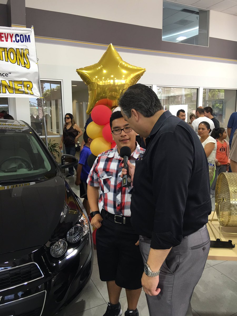 SantaAnaUSD's tweet photo. Alexis Rodriguez-Mejia of Middle College wins new car for perfect attendance. https://t.co/K89x3cd5n9