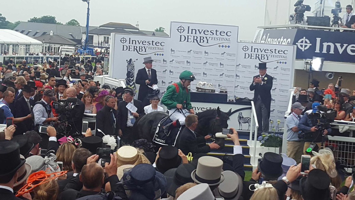 HorseAndCountry's tweet image. Congratulations to Harzand, winner of the 2016 Investec Derby