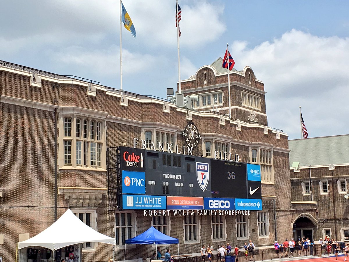 JosephBrooksPA's tweet photo. So much track &amp; field history here at Franklin Field #DonQuarrie #EdwinMoses #DwightStones #MarySlaney #CarlLewis https://t.co/Xc9xKCHX1u