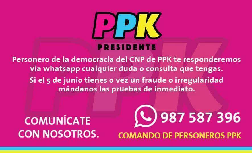 alberickgarcia's tweet photo. Se necesitan personeros d #PPK inscribirse av arequipa cuadra 46. o pregunten este wasap. La pelea será en mesa. https://t.co/uyxcIOo7uw