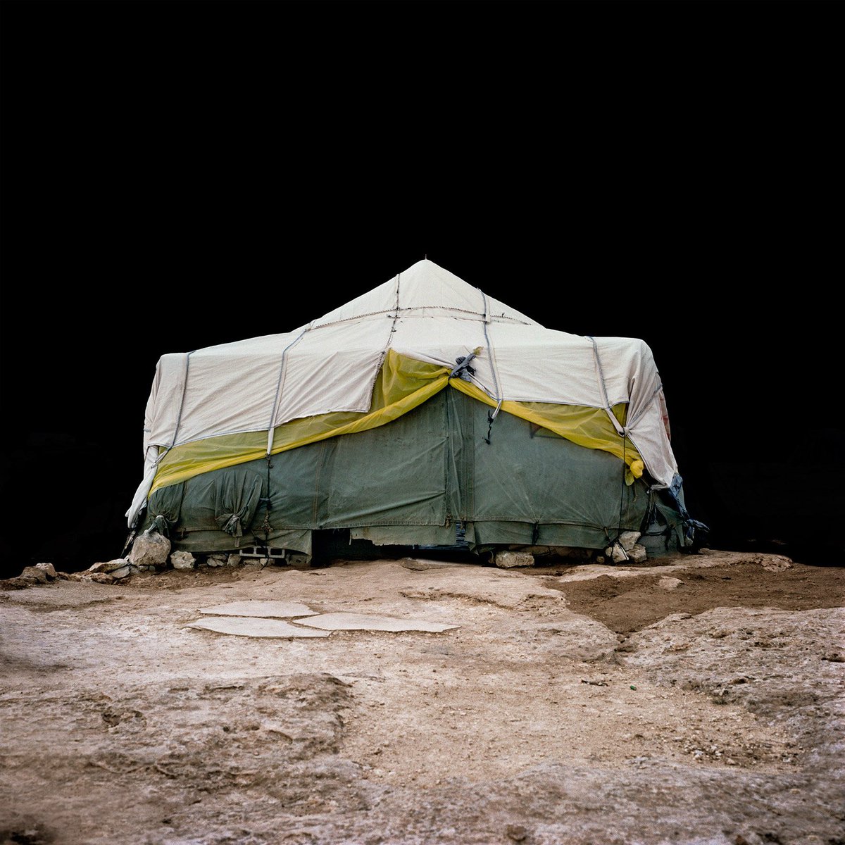 dezeen's tweet image. These photographs by Alicia Dobrucka show West Bank houses disguised as tents: dezeen.com/?p=912217