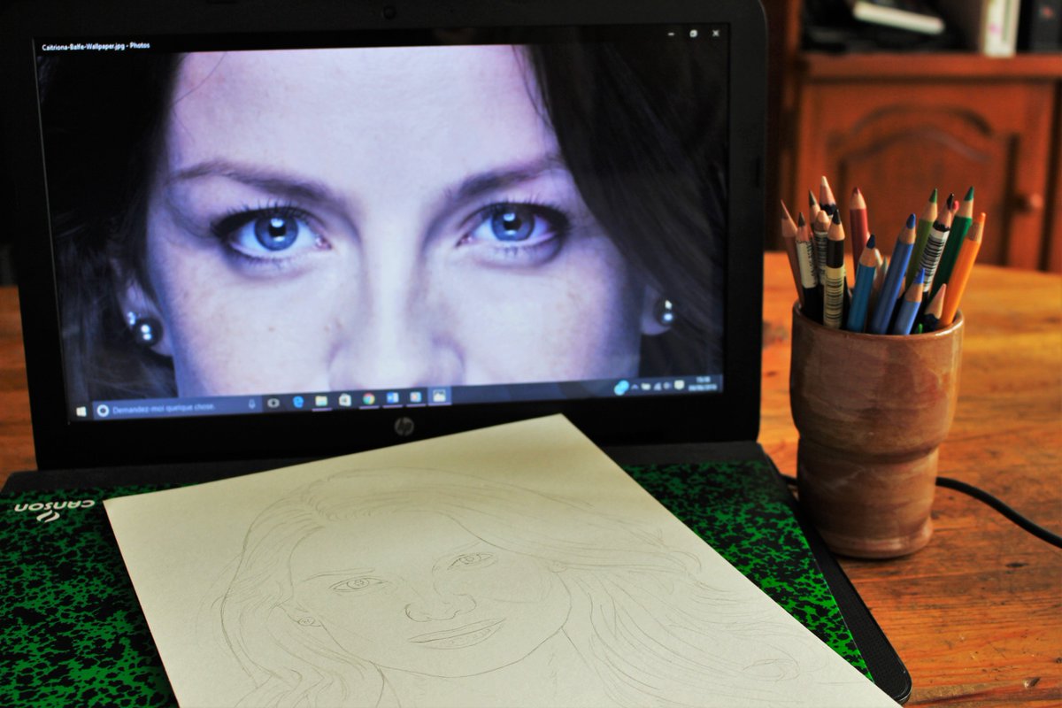 Feeling like drawing <a href="/caitrionambalfe/">Caitríona Balfe</a> today! Let's have some fun with Claire waiting for the new #Outlander ep :D