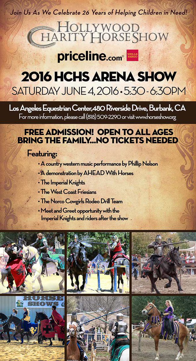 WilliamShatner's tweet photo. It's the Hollywood Charity Horse Show day! Come on down to Burbank for some free fun! https://t.co/NRasHmhrRF