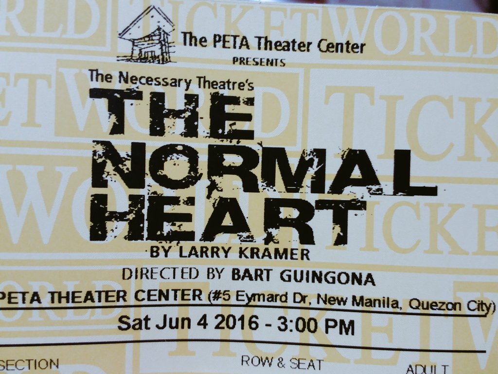 ShadowKat_'s tweet photo. "Men do not naturally not love, they learn not to." #TheNormalHeartMNL https://t.co/IydQLwwrie