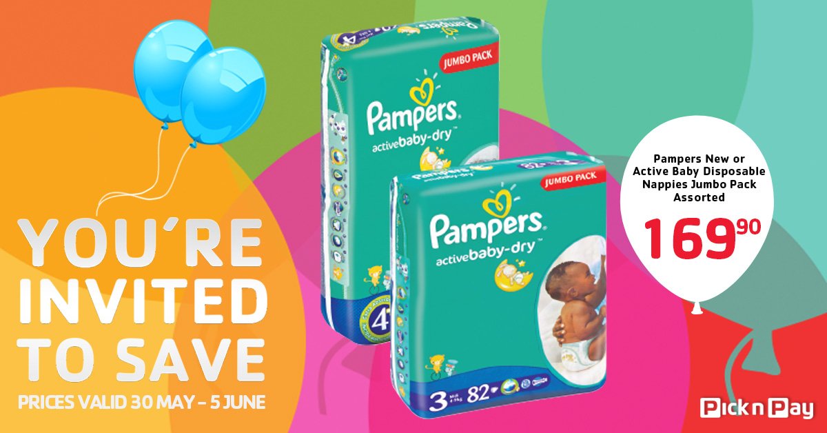 pampers nappies price at pick n pay