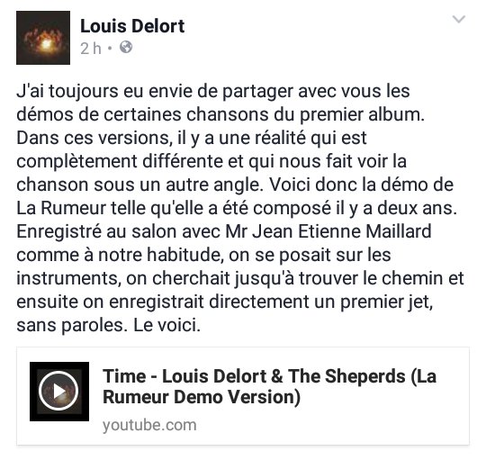 FCTheSheperds's tweet photo. Bonjour ! Voici les post de Louis aujourd'hui sur Facebook. Il a également ajouté 2 démos sur YouTube #Léana https://t.co/Mh7cJhlLuk