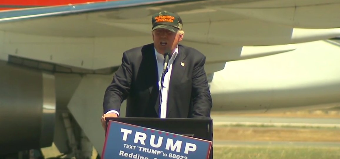 Slate's tweet image. Donald Trump points to “my African-American” at rally because he’s totally not racist: slate.me/1sW0EBd