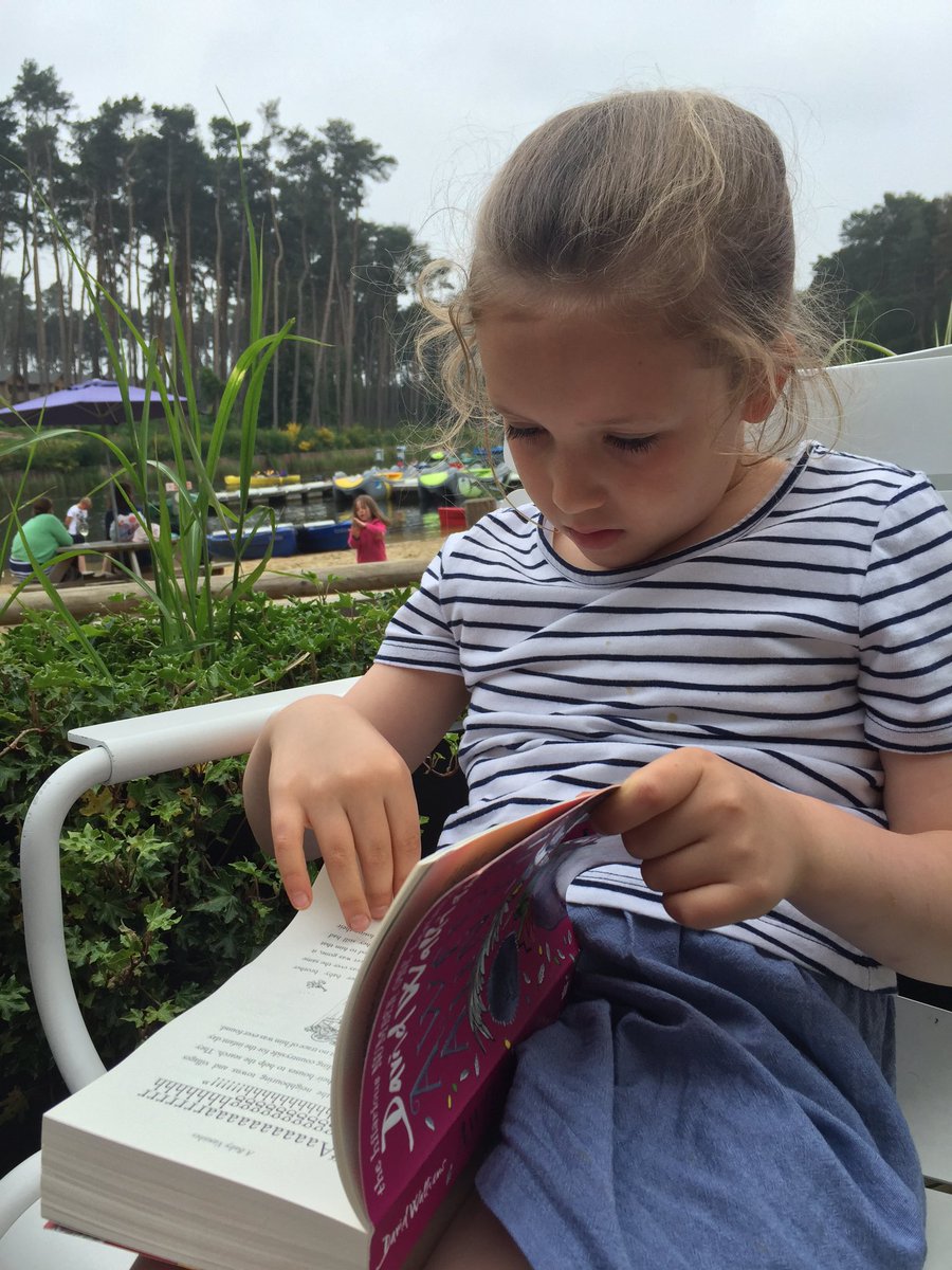 She could be on the beach but is hooked on her new <a href="/davidwalliams/">David Walliams HQ</a>  Awful Auntie book #bookworm