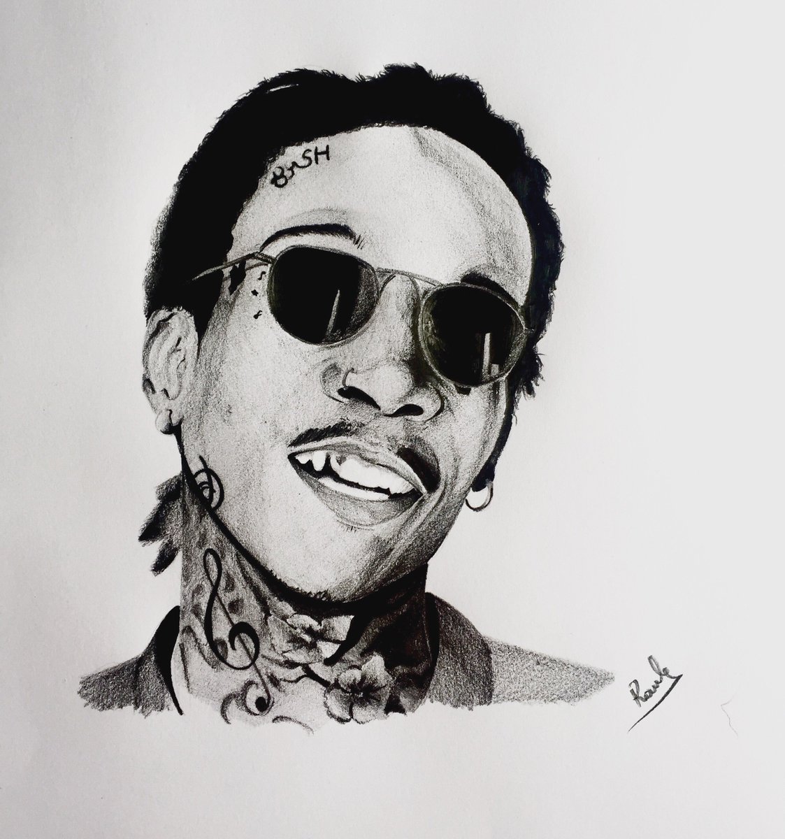 how to draw wiz khalifa face