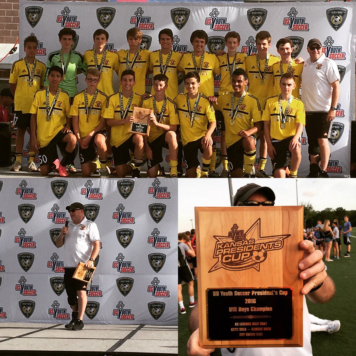KCSC14's tweet image. Congrats to Coach Tommy and the u16 Gold….champions in the @KSYouthSoccerAs President’s Cup. On to Indianapolis!
