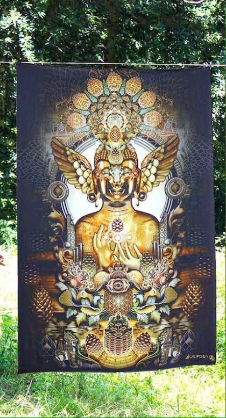 just ordered a new tapestry for my garden #gangster #buddhaful