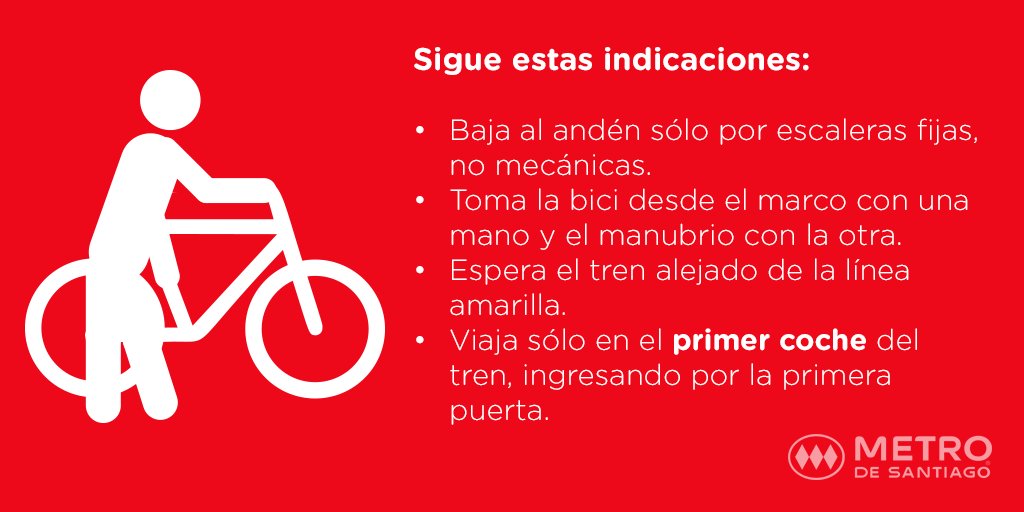 metrodesantiago's tweet photo. Recuerda que mañana puedes llevar tu #BiciEnMetro. ¡Acompáñanos y celebremos juntos el Día del Medio Ambiente! https://t.co/1vcDOwEWQZ