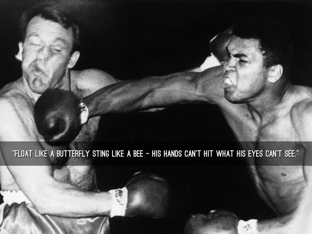 Brittany Churchill Float Like A Butterfly Sting Like A Bee His Hands Can T Hit What His Eyes Can T See Mohammedali Greatestboxer