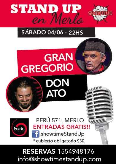 MERLO!!! HOY 22 hs hay #StandUp en #Ponele (Perú 571) con <a href="/soydonato/">Don Ato</a> y <a href="/elgrangregorio/">El Gran Gregorio</a>