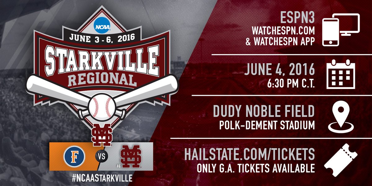 HailStateBB's tweet image. Game 4️⃣ is set vs @BaseballTitans

⏰: 6:30 p.m. CT
🖥: ESPN3 
🎟: hailst.at/1TKDdl5

#NCAAStarkville