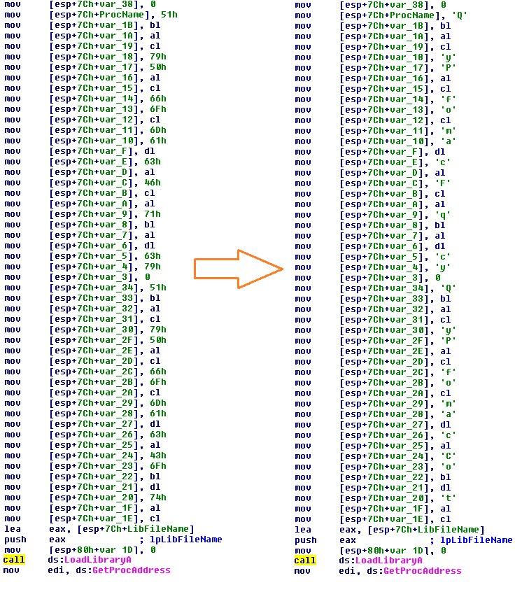 ochsenmeier's tweet image. #DMALocker-4.0 #ransomware using (cheap) strings stacking to obfuscate API calls.