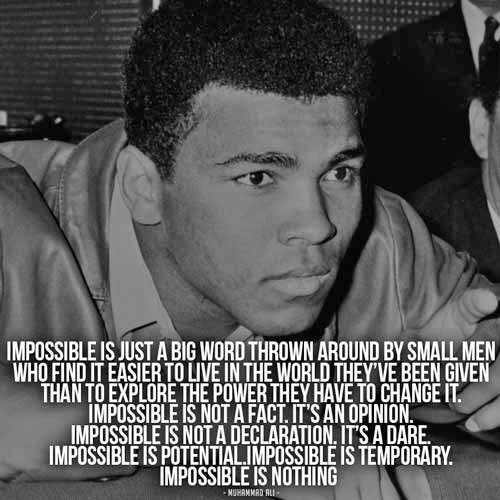officialasafa's tweet photo. Impossible is not a declaration. It's a dare. RIP to The #GOAT #MuhammadAli Condolences to his family &amp; friends https://t.co/xDqM3AUg0O