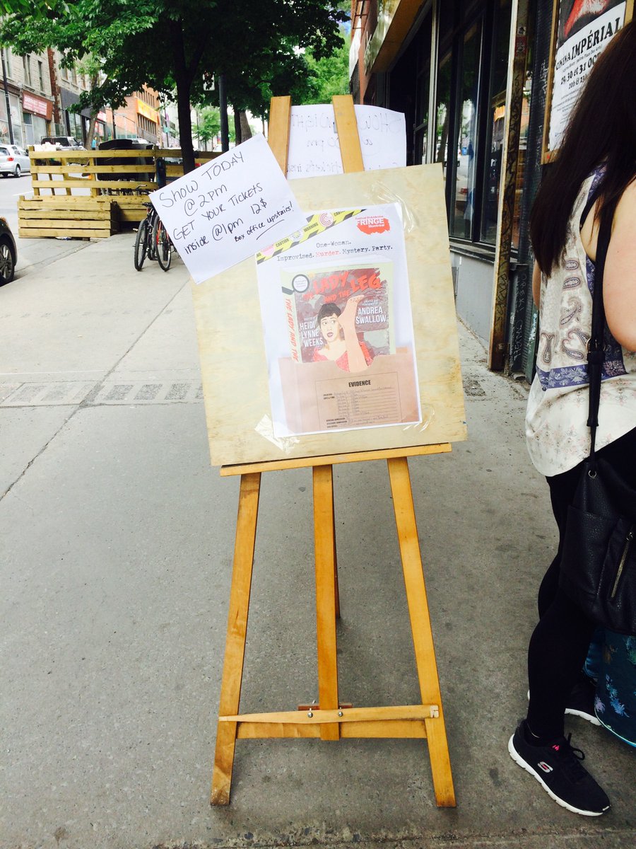 BashfulProd's tweet image. Any solution is good to get people in! #theladytheleg is presenting @2pm @6pm 10$ + 2 @evab  #fringebuzz #fringemtl