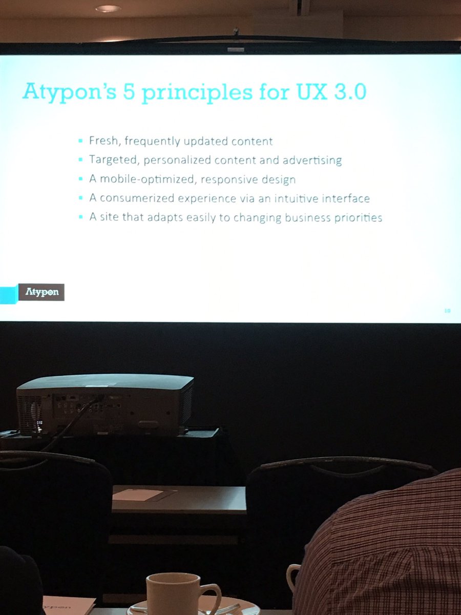 judy_hum's tweet photo. .@Atypon Josh Pyle goes over the 5 principles for UX 3.0 web design #atypon #engage2016 https://t.co/P35dQcNcdU