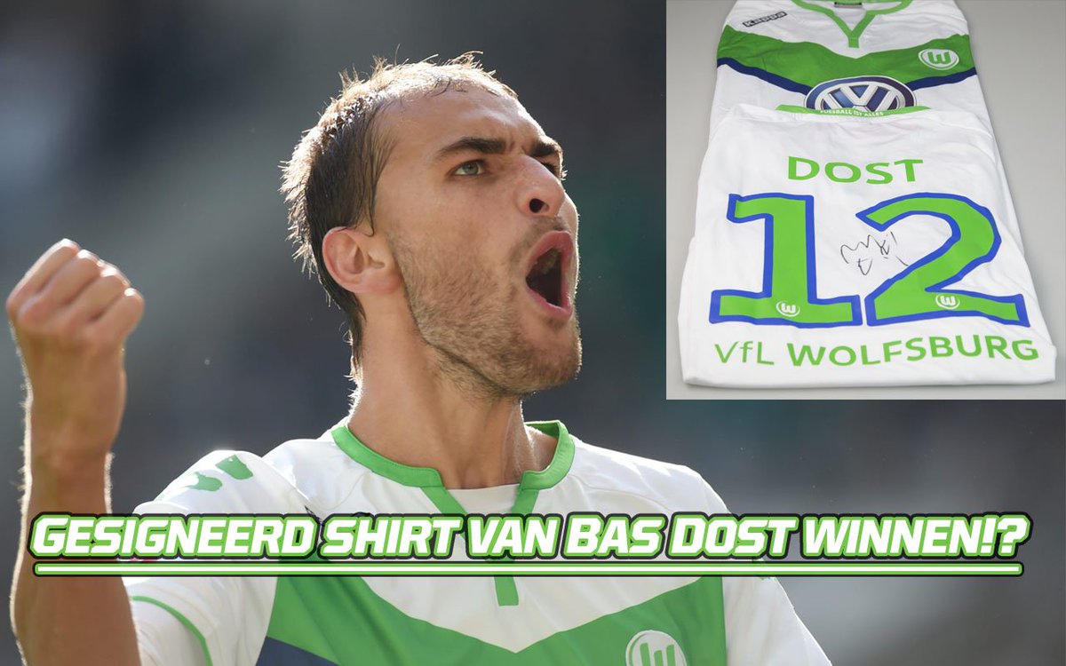 Maak kans op een gesigneerd shirt van Bas Dost! RT! #platfussbomber #wolfsburg