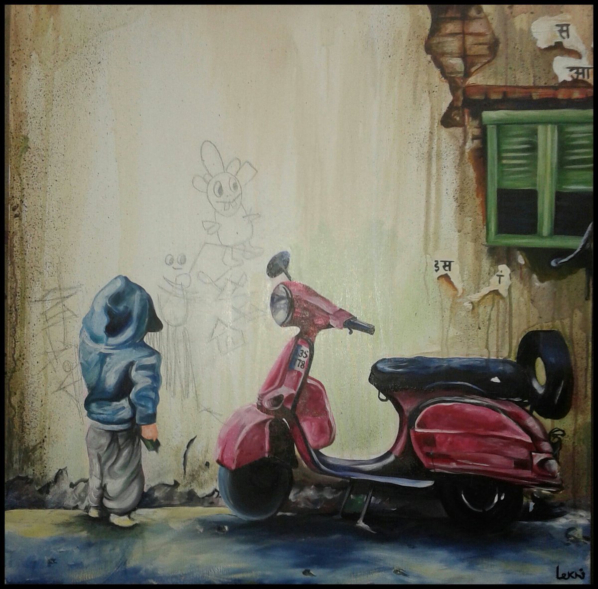 lekhi17's tweet photo. #AcrylicOnCanvas #Scooter #iHopeYouLikeIt https://t.co/iEJEZASbid