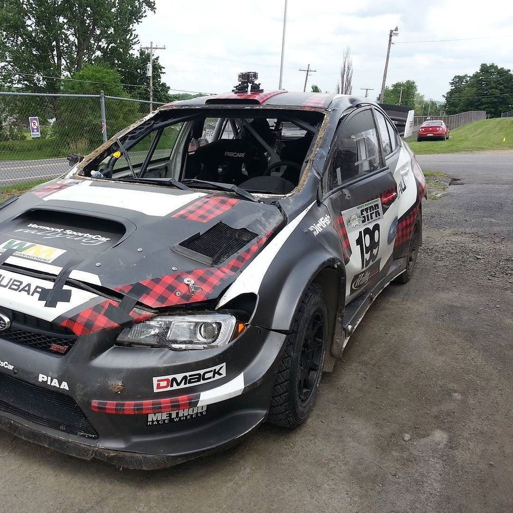 stpr_rally's tweet photo. Travis Pastrana's Subaru is back at the Tioga County Fairgrounds after he went off a small… https://t.co/DGlWROUelO https://t.co/2tndpj24J7