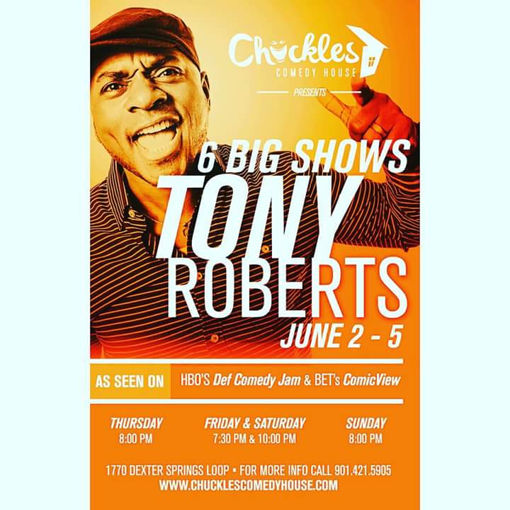 RobLoveFunny's tweet image. #Memphis the #veryfunny @TonyTRoberts is @chucklesmemphis Tonight for 2BIG shows &amp;amp; 1Sunday. Come Lyao! #FunnyForReal