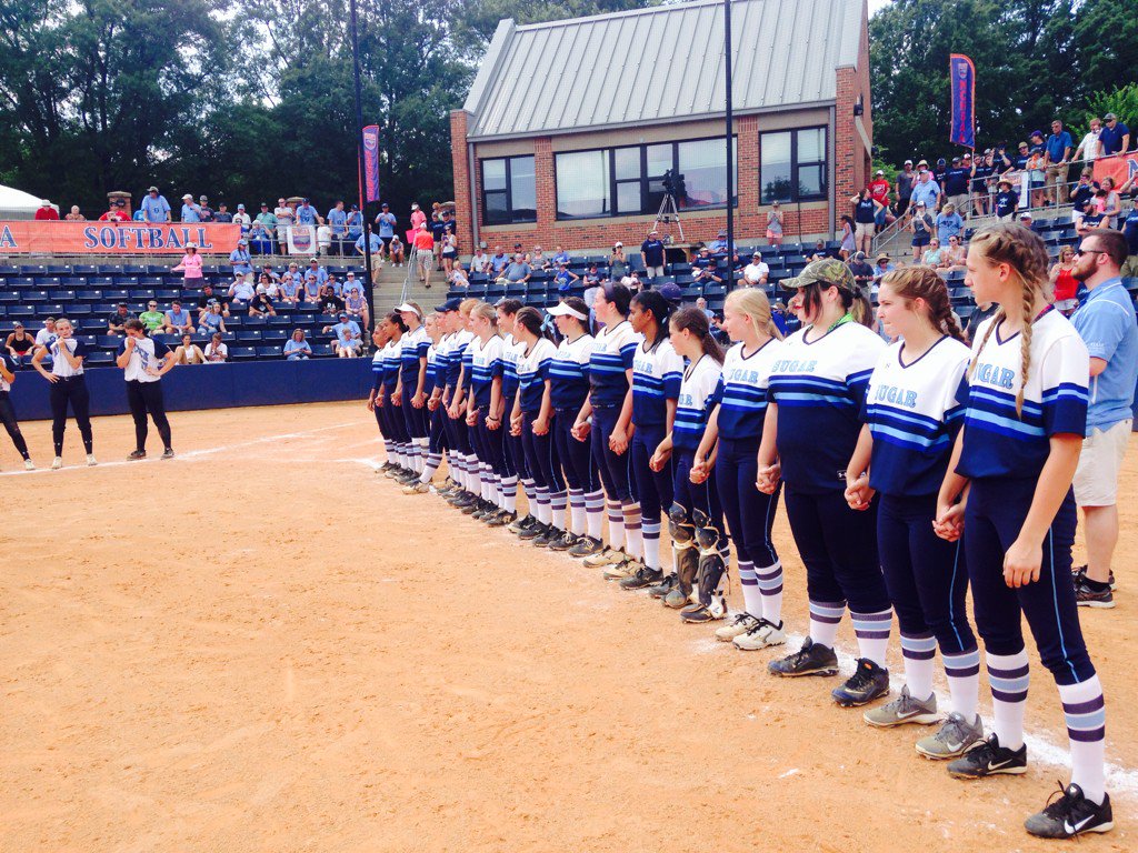 acthshuddle's tweet image. Enka softball players lined up to receive their state-championship medals. Sugar Jets are repeat state champs