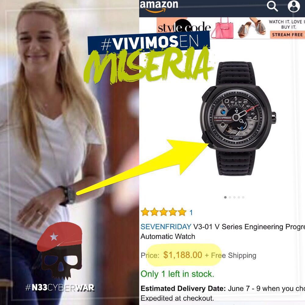 ConElMazoDando's tweet photo. Lilian Tintori está tan deprimida que se compró este relojito para sentirse mejor (+Consumismo) https://t.co/uXvYx5imtG