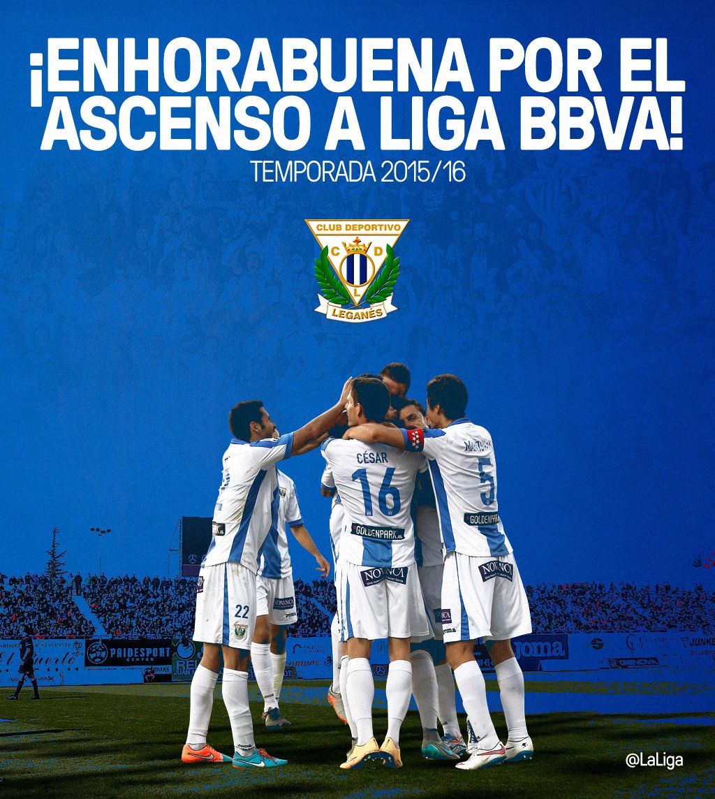 💥 H I S T Ó R I C O 💥

¡El <a href="/CDLeganes/">C.D. Leganés</a> asciende a la Liga BBVA por primera vez en su historia!

#FinalLigaAdelante