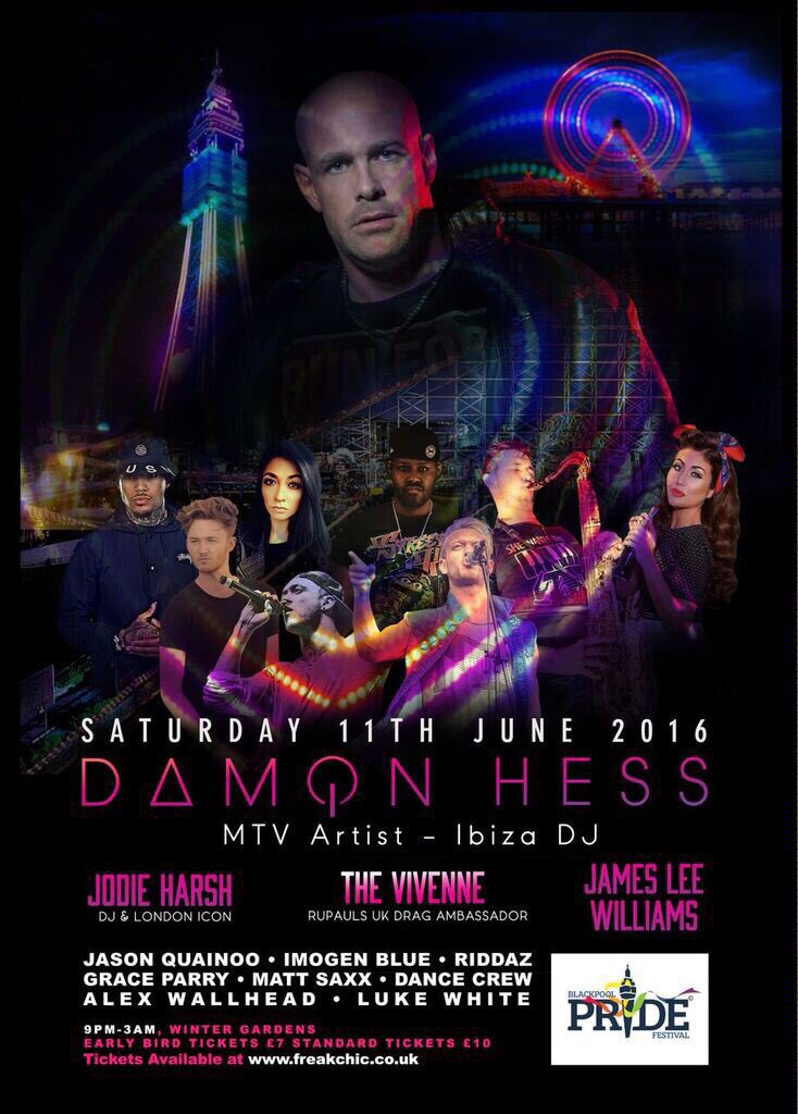 7 days massive event do not miss!!! 11th June!! <a href="/_freakchic/">Freak Chic Presents</a> <a href="/bpoolpridefest/">Blackpool Pride Fest</a> @mtjmusicuk <a href="/ImogenBlue_/">Imogen Blue</a> <a href="/JasonQuainoo/">Subconcious/JQ</a>