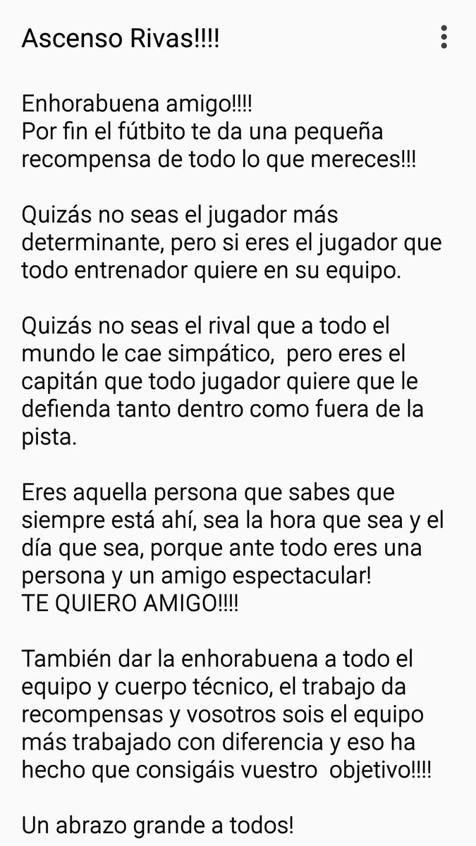 Enhorabuena <a href="/cdrivasfutsal/">C.D. Rivas Futsal</a> por el ascenso y la temporada realizada; en especial a ti amigo <a href="/jesusdrl/">Jesus D</a>!!!
