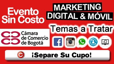 ClientesPorWeb's tweet photo. Gran Evento Marketing Digital y Móvil En Cámara De Comercio De Bogotá, Inscribase aquí https://t.co/ieYwSozmk5 https://t.co/bkr5tDbtrV