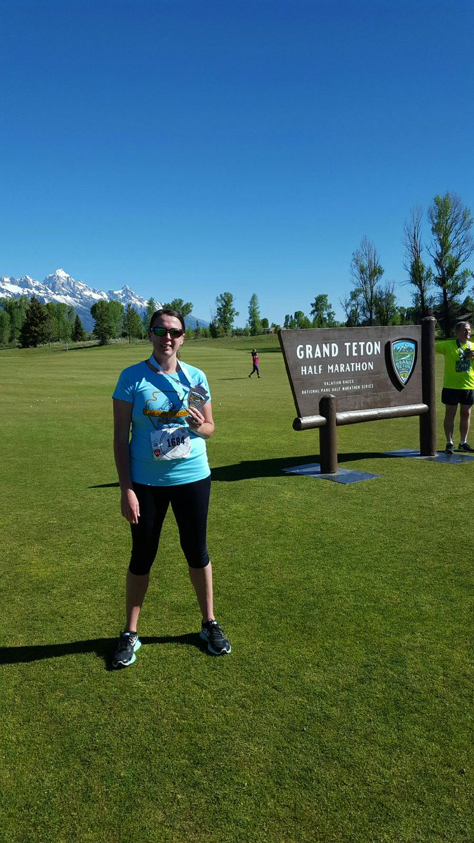 wnltodd's tweet photo. race day over! finished my first half at 2:26:36. I love jackson hole! https://t.co/ToDdWoU0t0
