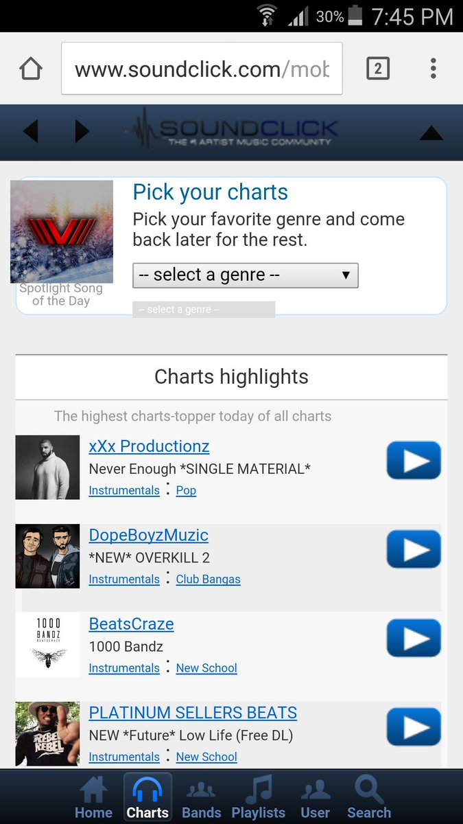 Soundclick Beats And Instrumentals Charts